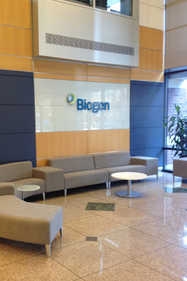 Biogen Lobby Branding Signage