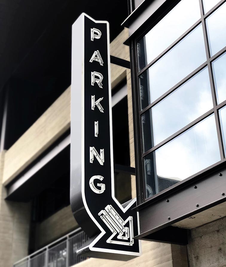 Fifth + Broadway Parking Signage