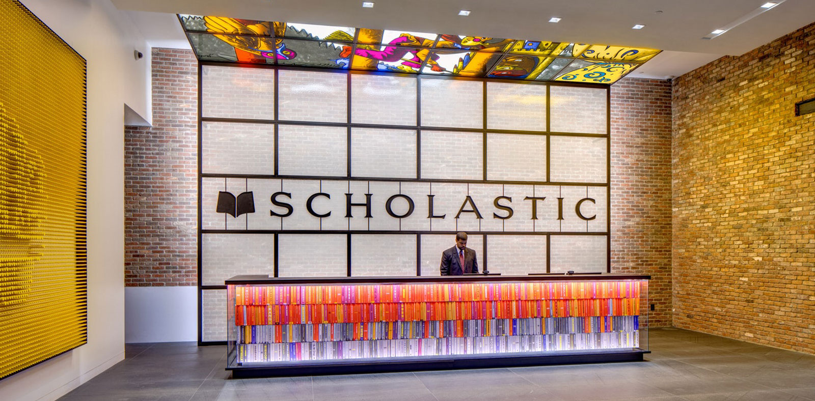 Scholastic HQ Lobby Branding